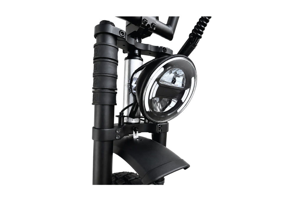 Legin Mach 1 Pro Stepover LED headlight detail - Blue, Cream, Silver, Black
