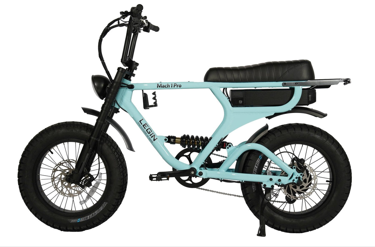 Legin Mach 1 Pro Off-Road fat-tyre electric bike in Pantone Blue Gloss